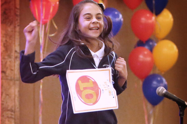 Miami, Florida, March 14, 2017

Simone Kaplan, a fifth grader from St. Bonaventure jumps for joy after winning the Broward County spelling Bee. The winning word was 'DORADO".

The Broward County Spelling Bee, held at Signature Grand 6900 State Rd. 84, Davie, FL.